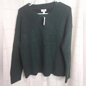 J. Crew Dark Green Crew Neck Sweater